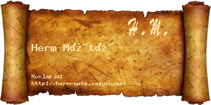 Herm Máté névjegykártya